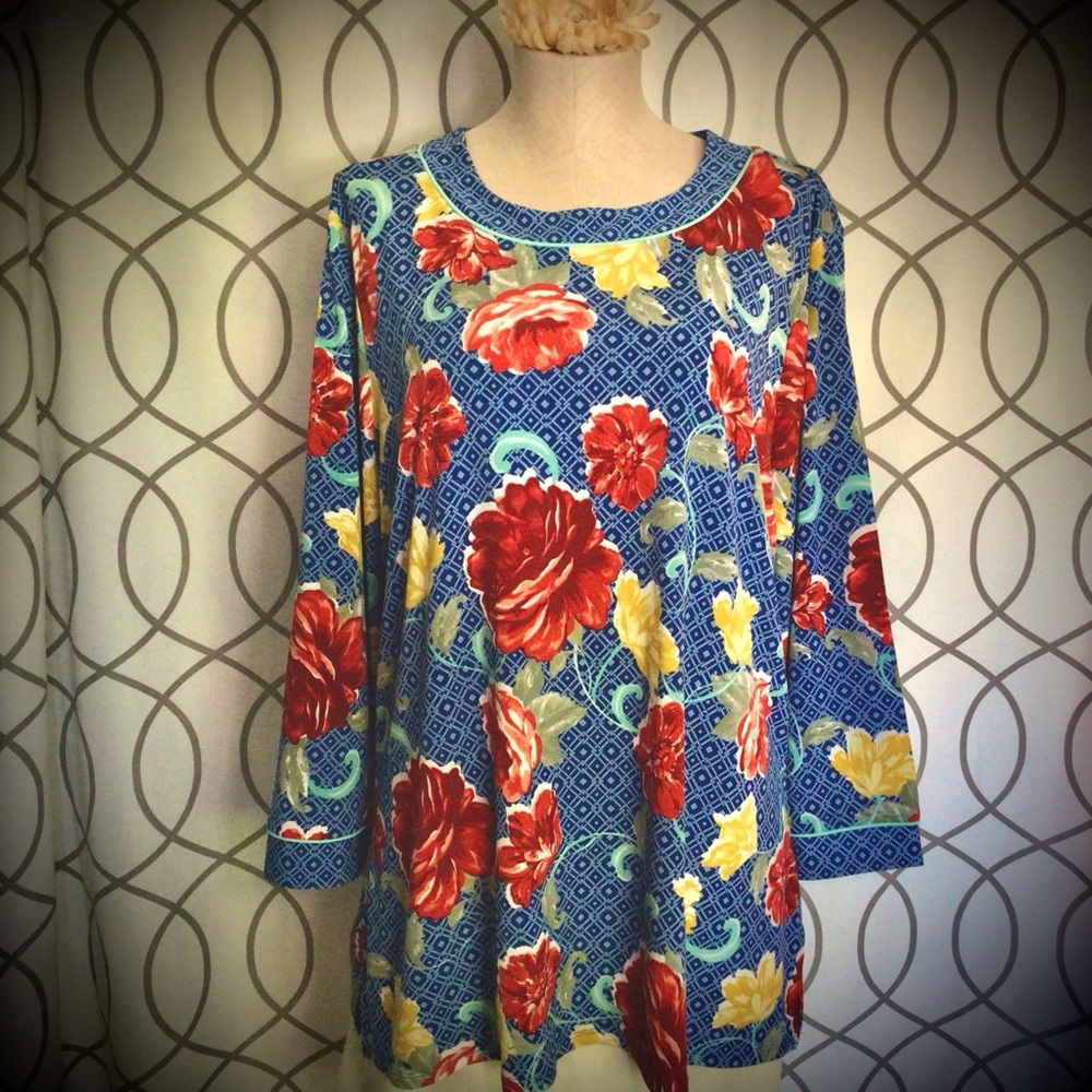 NorthStyle Multicolored Long Sleeve Stretch Tunic Size L